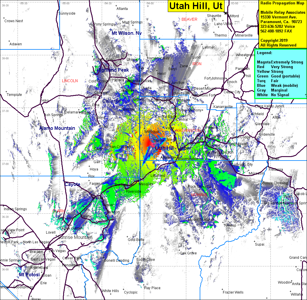 heat map radio coverage Utah Hill